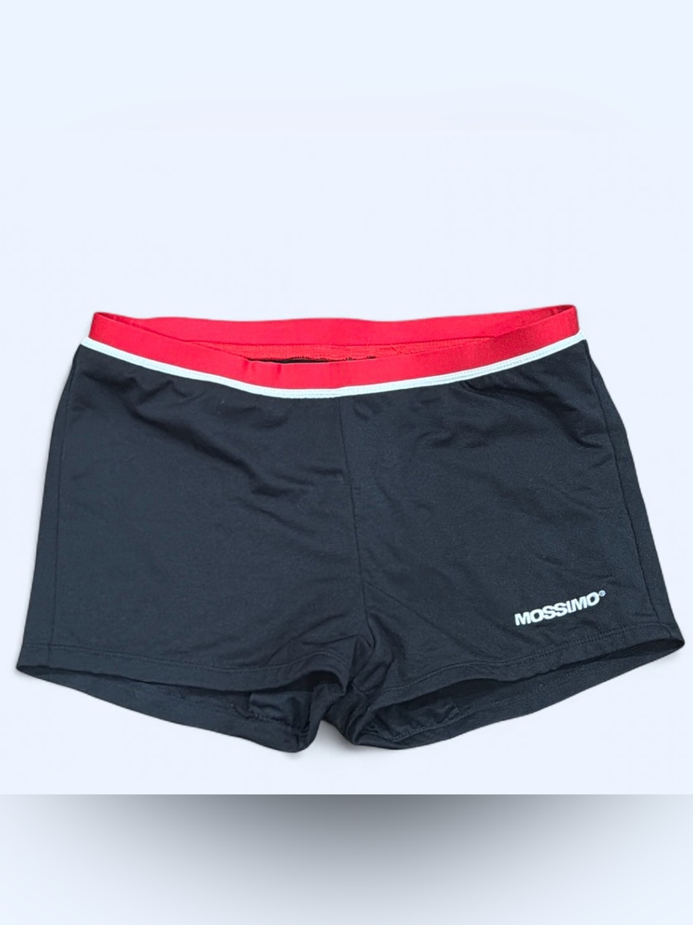 Mossimo Black Spandex/Bike Shorts with Red Waistband and White Trim Accent